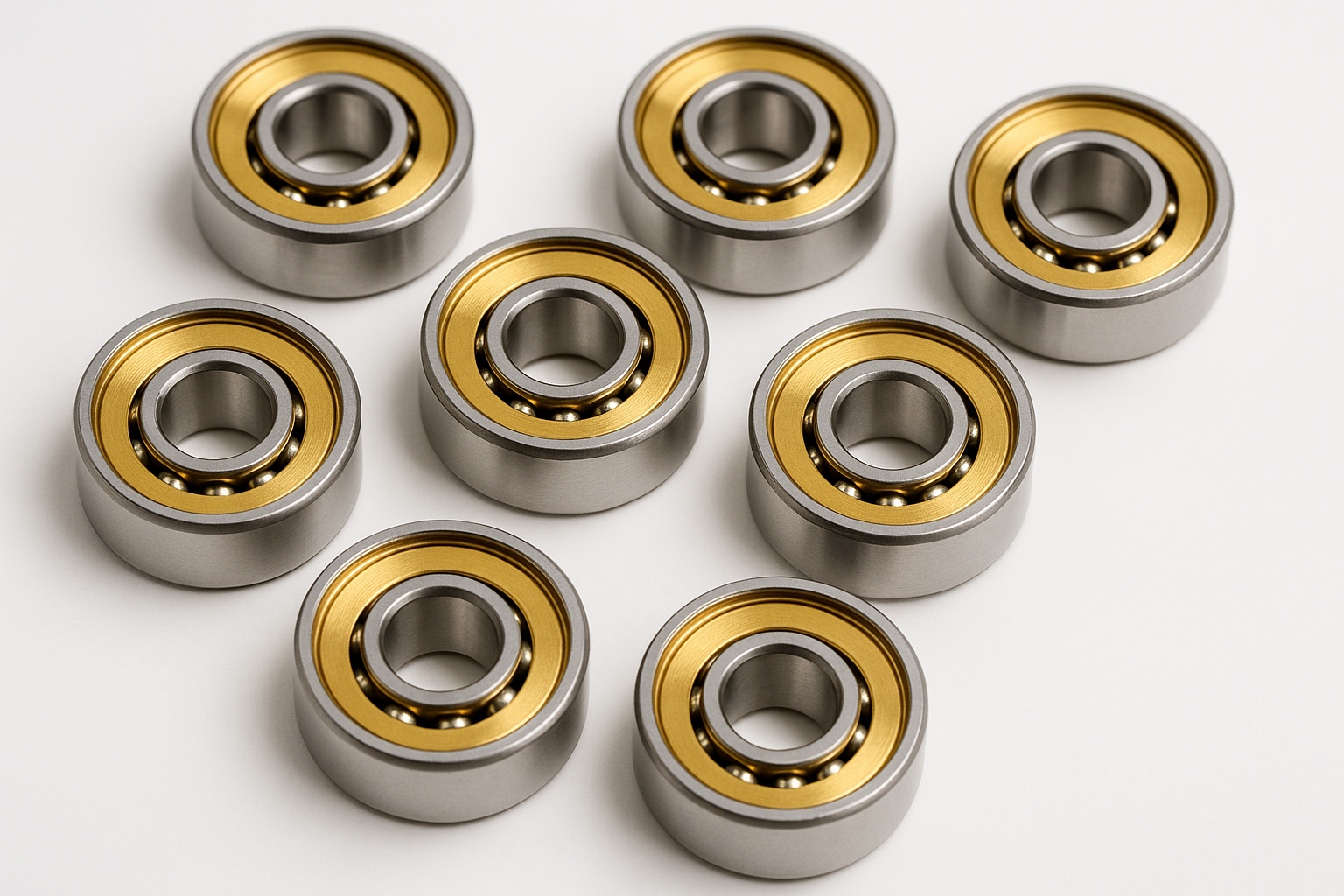 skateboard bearing 8pieces with gold inner ring 
